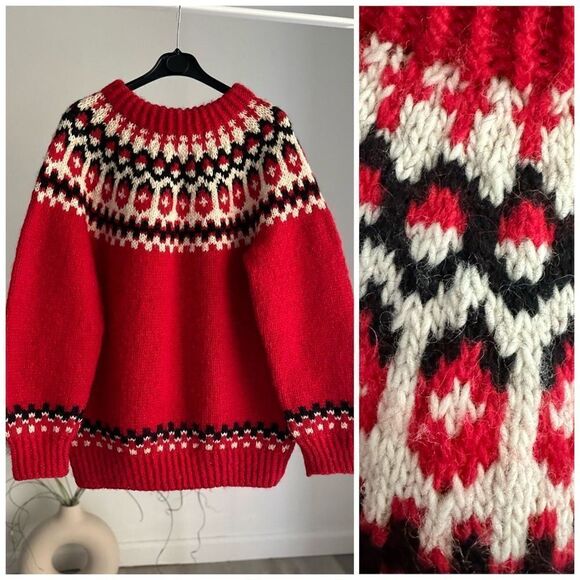 Grange Handknits Edinburg Heavy Sweater Handknitted Pure Wool One Size - Picture 1 of 4